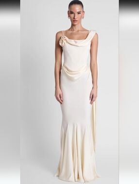Celine Corset Drape Satin Gown from LEAU